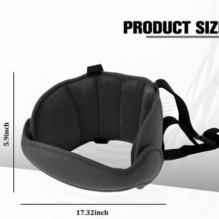 HZEL Car Seat Head Support Band, Soft Comfortable Adjustable Headhold Carseat Neck Relief Support Strap for Sleeping Travelling, Automotive Seat Head Neck Holder Band, Universal Fit (Black)