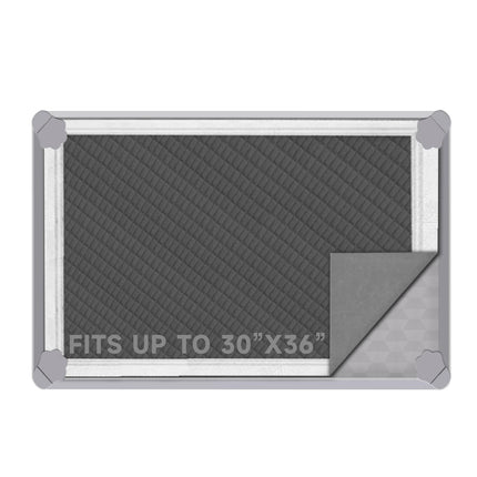 Pee Pads Tray Silicone Dog Bedpan Tray, High Edge Puppy Pad Holder Tray for Easy to Clean and Spill Free Dog Bedpan Training Pad Tray with Fixing Buckle (24 INCH x 24 INCH， with Clip)