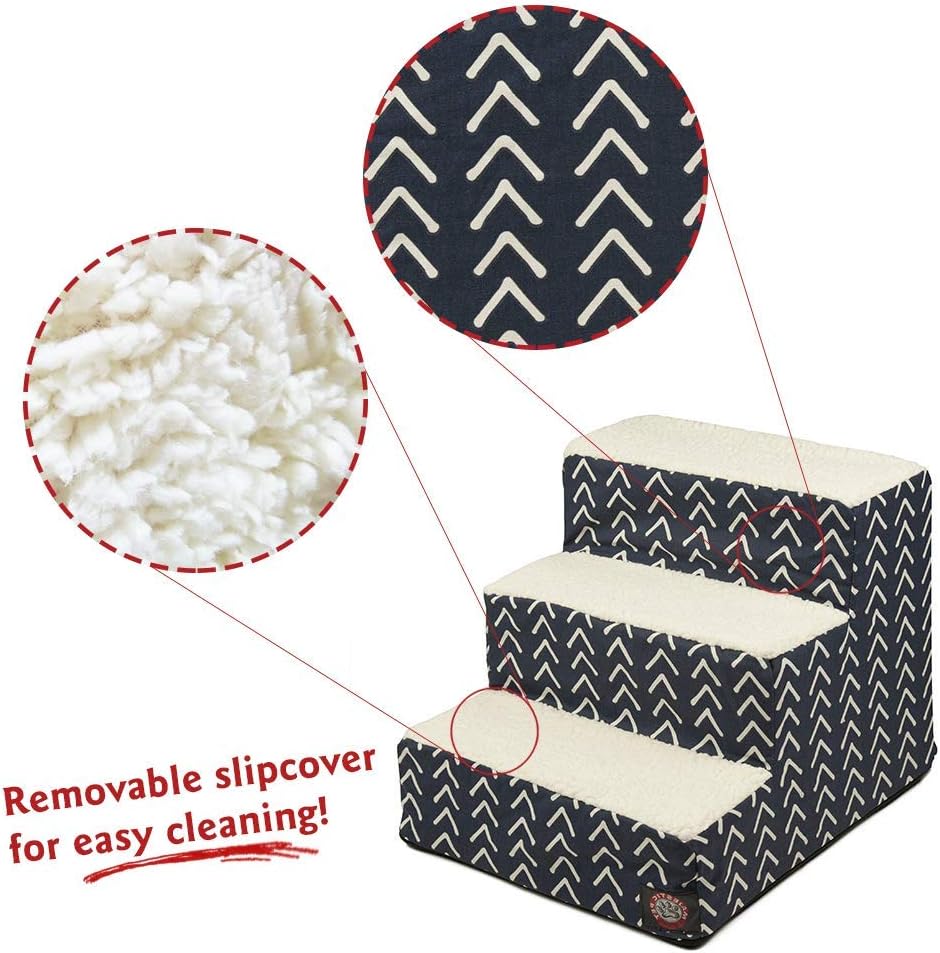 3-Step Portable Pet Stairs with Washable Navy Cover - photo 5