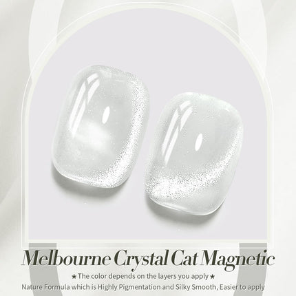 BORN PRETTY Cat Magnetic Eye Gel Nail Polish, Milky White Cat Glitter Cat Magnetic Gel Nail Polish, Holographic Magnetic Nail Polish for Nail Art Manicure Salon DIY at Home 15ML