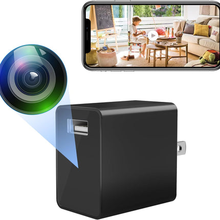 Small Wireless Camera with USB Charger - Full HD 1080P - Mini Security Cam for Indoor Use - Cloud Storage