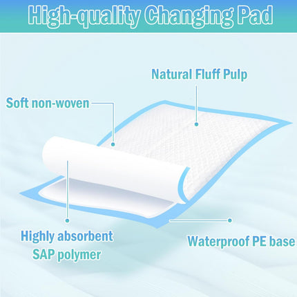 Disposable Changing Pads for Baby 100 Pack Diaper Changing Pad Blue