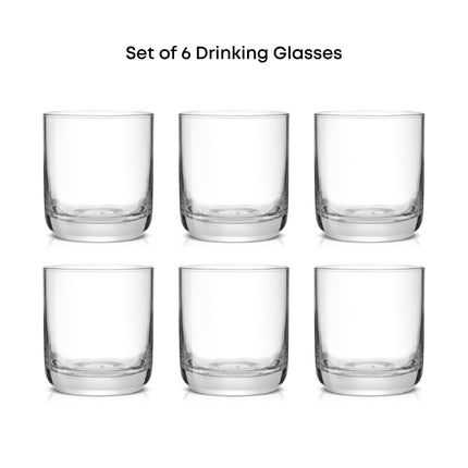 Faye Crystal Whiskey Glasses, Lowball Glasses Set of 6, 10oz Short Glass Tumbler, Double Old Fashioned Rocks Glass for Scotch or Bourbon, Dishwasher Safe Glassware