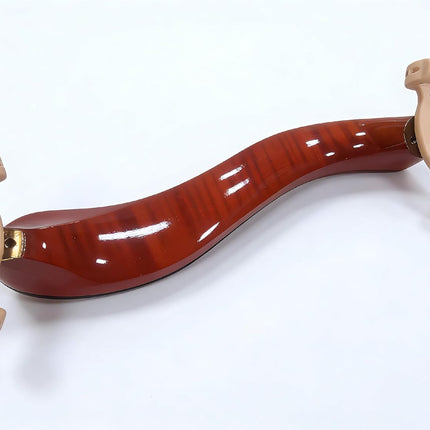 AKLOT Violin Shoulder Rest 4/4 & 3/4: Made of solid white pine, Burgundy Tiger Stripe Finish, Thick Breathable Sponge, Silicone Clamps Won’t Damage Varnish, Ergonomic Design (07）