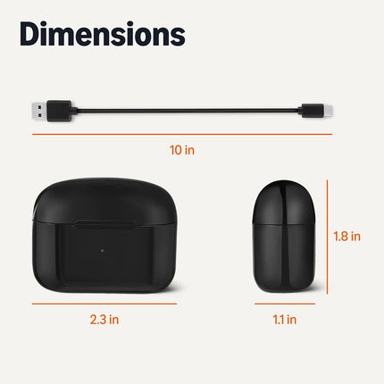 Amazon Basics Bluetooth Headphones True Wireless Earbuds IPX4Waterproof, in-Ear w/Mic,Charging Case, Black