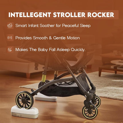 Smart Stroller Rocker for Baby – Automatic Parent-Like Rocking with Remote Control, 30/60/90 Min Timer, Type-C Rechargeable Battery (5 Hours), Fits Single-Wheeled Strollers
