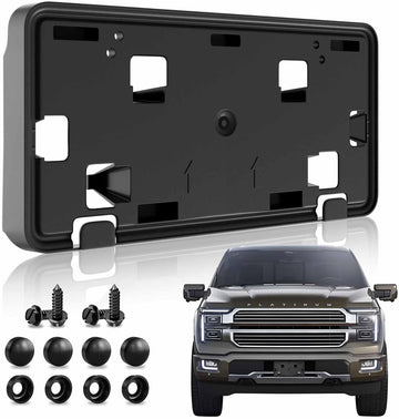 License Plate Bracket for 2024 2025 Ford F-150 Accessories, Front Bumper Mount Frame Holder No-Drill fits 2.7L 3.0L 3.5L RL3Z-17A385-BA