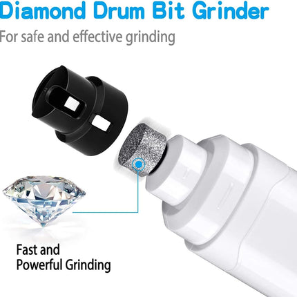 Casfuy Dog Nail Grinder Upgraded - Professional 2-Speed Whisper-Quiet Electric Pet Nail Trimmer Painless Paws Grooming & Smoothing for Small Medium Large Dogs & Cats (White)