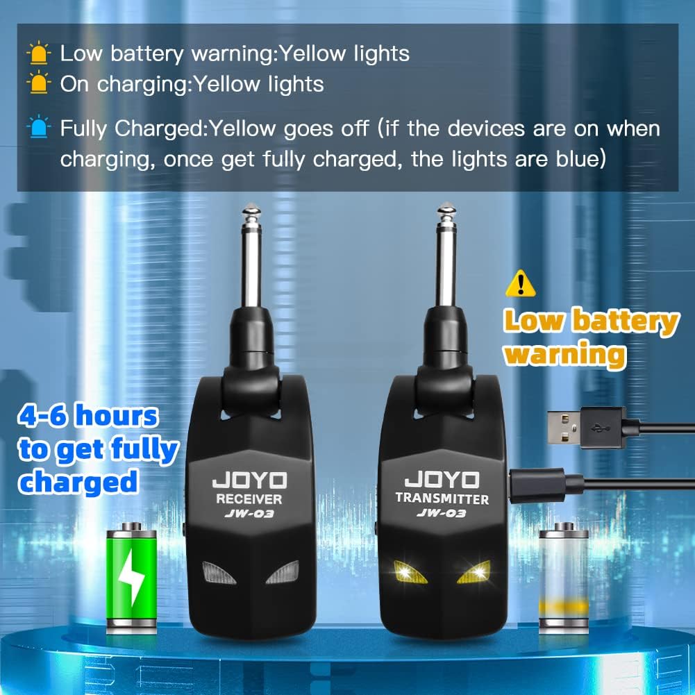 2.4GHz Wireless Guitar System 4 Channels Rechargeable Audio Wireless Transmitter Receiver for Guitar - photo 4