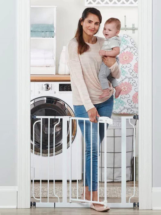 Safety 29-38.5" Baby Gate for Doorways & Bottom of Stairs, Pressure Mounted Baby Gate with Door for Babies, Toddlers &