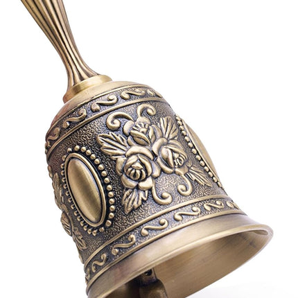 DomeStar Vintage Brass Hand Bell – Loud Call Bell for Bedside, Dinner, Wedding, Christmas & Holiday Party