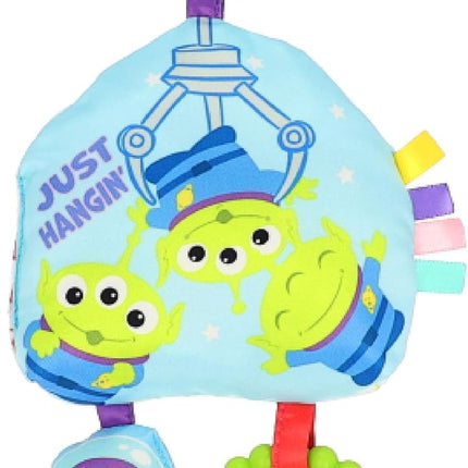 Disney Toy Story The Claw On the Go Jingle Toy with Little Green Aliens, Crinkle Sensory Toy with Teether, Clip-On Baby Travel Activity Toy by Kids Preferred