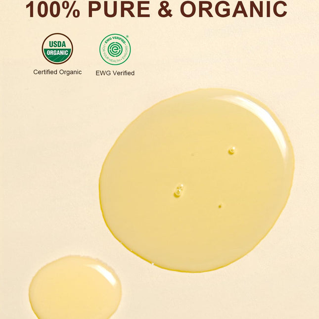 USDA Organic Jojoba Oil Cold Pressed 8 fl oz, 100% Pure & Natural