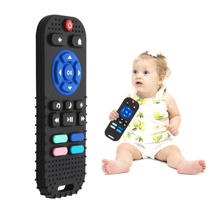 Silicone Teething Toys for Babies 0-6 Months, Teethers for Babies 6-12 Months, Remote Teether for Baby, Sensory Toys