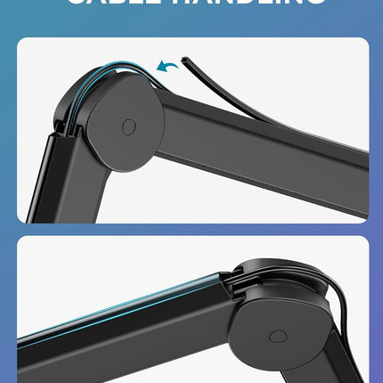 InnoGear Mic Boom Arm, Microphone Stand with Cable Management Channels Height Riser for Blue Yeti FIFINE AM8 K669B HyperX QuadCast S SoloCast AT2020 Shure SM7B MV7 and Other Mics