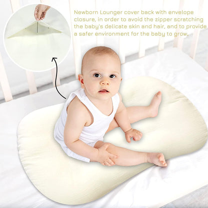 Yellow 100% Cotton Muslin Baby Lounger Cover - photo 3