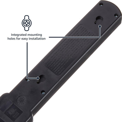 6-Outlet Surge Protector Power Strip with 200J Protection, Circuit Breaker, 2ft Extension Cord, Black, 2-Pack