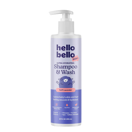 Hello Bello Baby Premium Shampoo & Wash, Soft Lavender Scent, 10oz Bottle