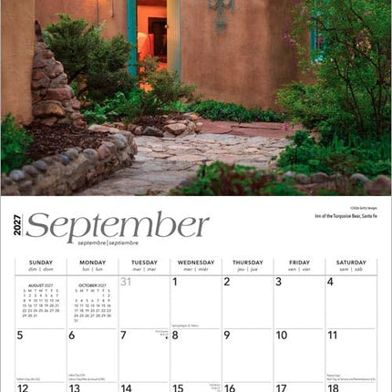 Land of Enchantment | New Mexico Places | 2027 12 x 24 Inch (Hanging) Monthly Square Wall Calendar | Plastic-Free | BrownTrout | USA United States of America Southwest State Nature