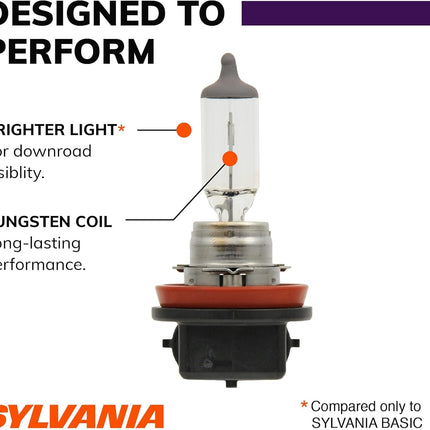 H11 - High Performance Halogen Headlight Bulb, High Beam, Low Beam and Fog Replacement Bulb (Contains 2 Bulbs)