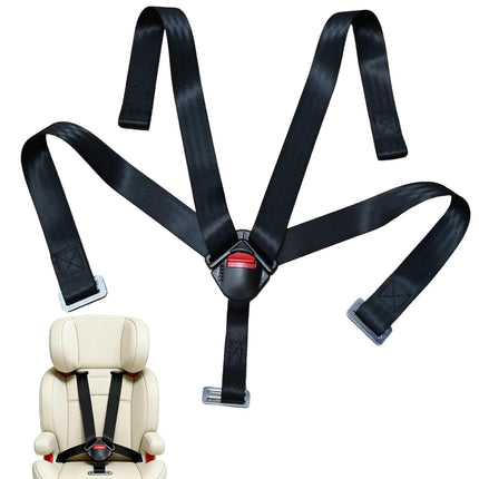 Universal 5 Point Child Seat Chest Harness with Locking Buckle Adjustable Straps Replacement for Child Highchair Stroller Pushchair