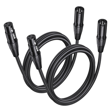 2-Pack XLR Cable - 6ft, Male to Female Microphone Cable