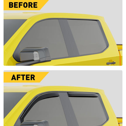 in-Channel Extra Durable Window Rain Guards for Chevy Silverado/GMC Sierra 1500 2019-2026 Crew Cab,Window Deflectors,Vent Visors,Side Window Shades, Truck Accessories-4pcs