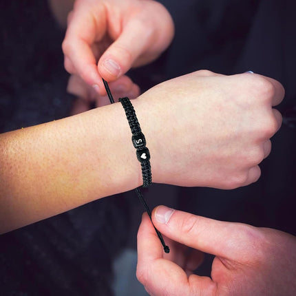 Father's Day Gifts Matching Couple Bracelets Letter Initial Bracelet for Men Women Cute Anniversary Gifts Mother Father Son Daughter Him Her Boyfriend Girlfriend Friendship Bestfriend