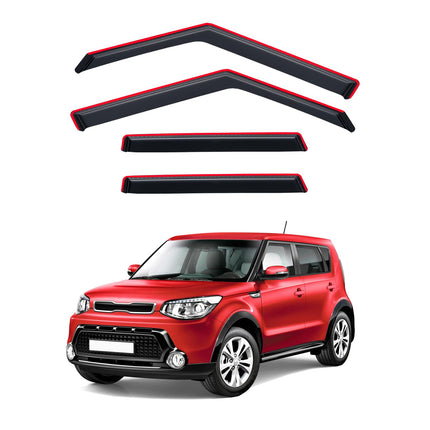 Window Visor for Jeep Cherokee 1984-2001 (Excludes Limited Model), Out-Channel Rain Guards Shields Vent Deflector Shade Wind Dark Smoke, Tape-On Outside-Mount, 4PCS