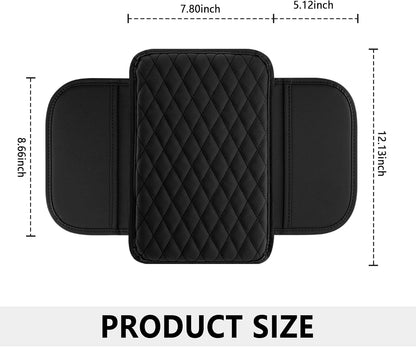 Universal Black Microfiber Leather Car Center Console Cover with 2 Storage Bags - photo 2