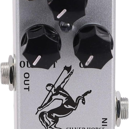 Silver Horse Guitar Overdrive Pedal for MOSKY– Boost Effect with True Bypass Footswitch, LED Status Indicator, Compact 3.7" x 1.5" x 1.3" Metal Housing