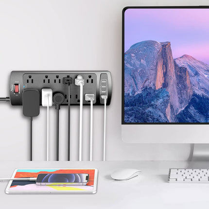 6 Ft Surge Protector Power Strip with 12 Outlets and 4 USB Ports