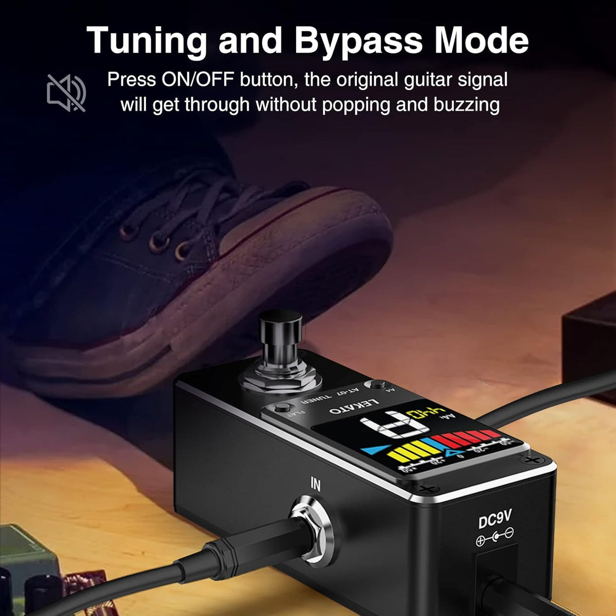 Guitar Tuner Pedal with True Bypass for Electric Guitar and Bass - photo 4