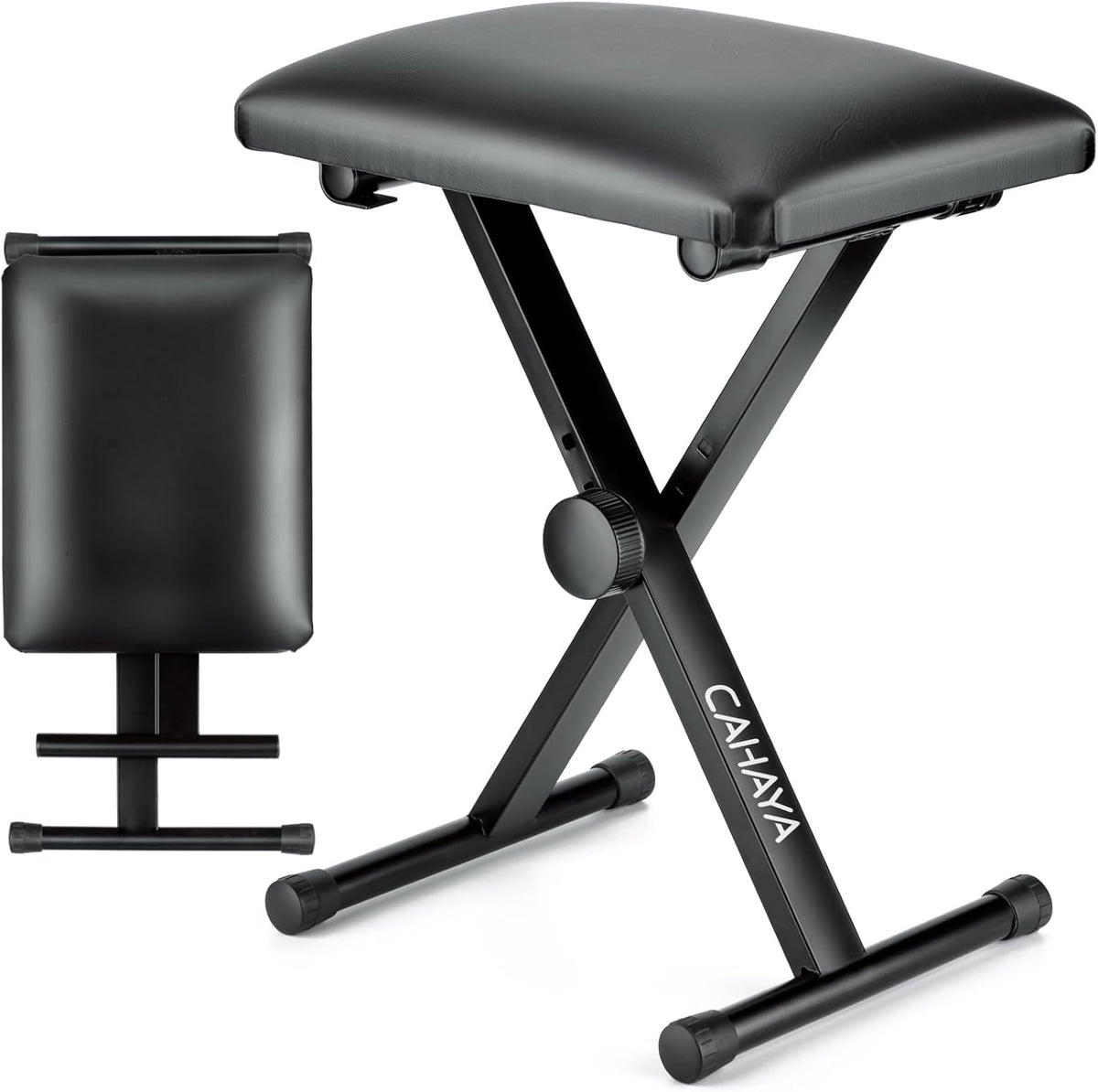 Keyboard Bench X-Style Height Adjustable 16.3-19.6in Padded Cushion Piano Stool Bench Keyboard Chair for Keyboards Piano