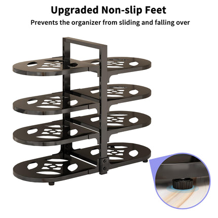 Adjustable Heavy Duty Pots and Pans Organizer Under Cabinet, 8-Tier Pot and Pan Organizers Inside Cabinet, Kitchen Cabinet Organizers and Storage, Black