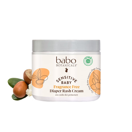 Sensitive Baby Fragrance-Free Diaper Cream - 25% Natural Zinc Oxide - Calendula, Shea & Cocoa Butter - EWG Verified - Vegan- from Birth on - 6 Ounce Jar