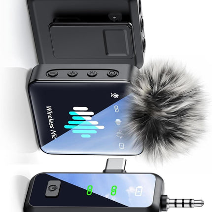MENERESAS 3-in-1 Mini Microphone for iPhone: Wireless Lavalier Microphone with 80ft Range & 15H Battery - Noise Reduction Lapel Mic, Real-Time Monitoring for Video Recording Power Conditioners