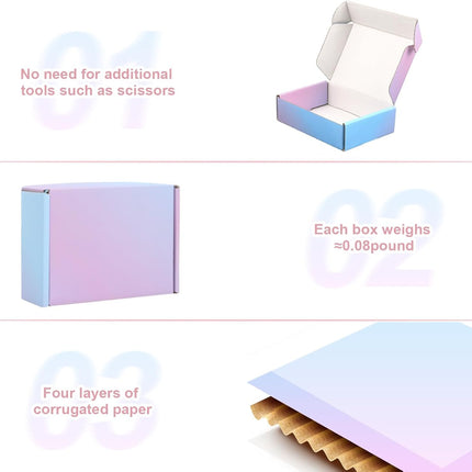 Purple Shipping Boxes 6x4x1.6 Inch - Set of 50: Small Corrugated Cardboard Boxes - Shipping Boxes for Small Business
