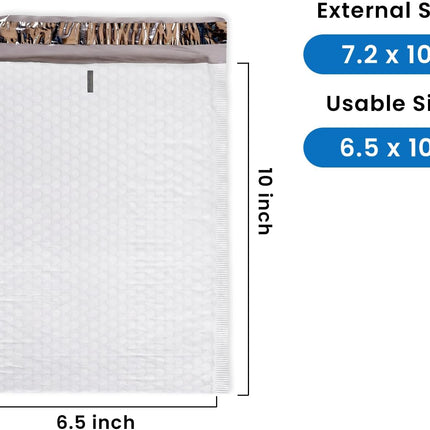 SMART MATTER Poly Bubble Mailer 6.5x10" (Usable Size) | 25 Pcs White Bubble Mailers | Opaque Design, Water Resistant, Self Seal, Durable Bubble Packaging Envelopes for Small Business, Online Sellers