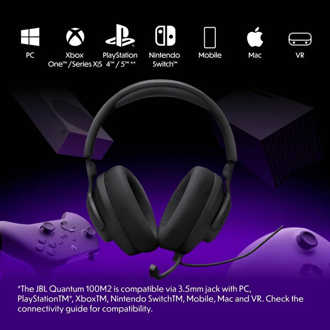 Wired Over-Ear Gaming Headset, Detachable Mute Mic, Fabric Memory Foam Cushions, Black