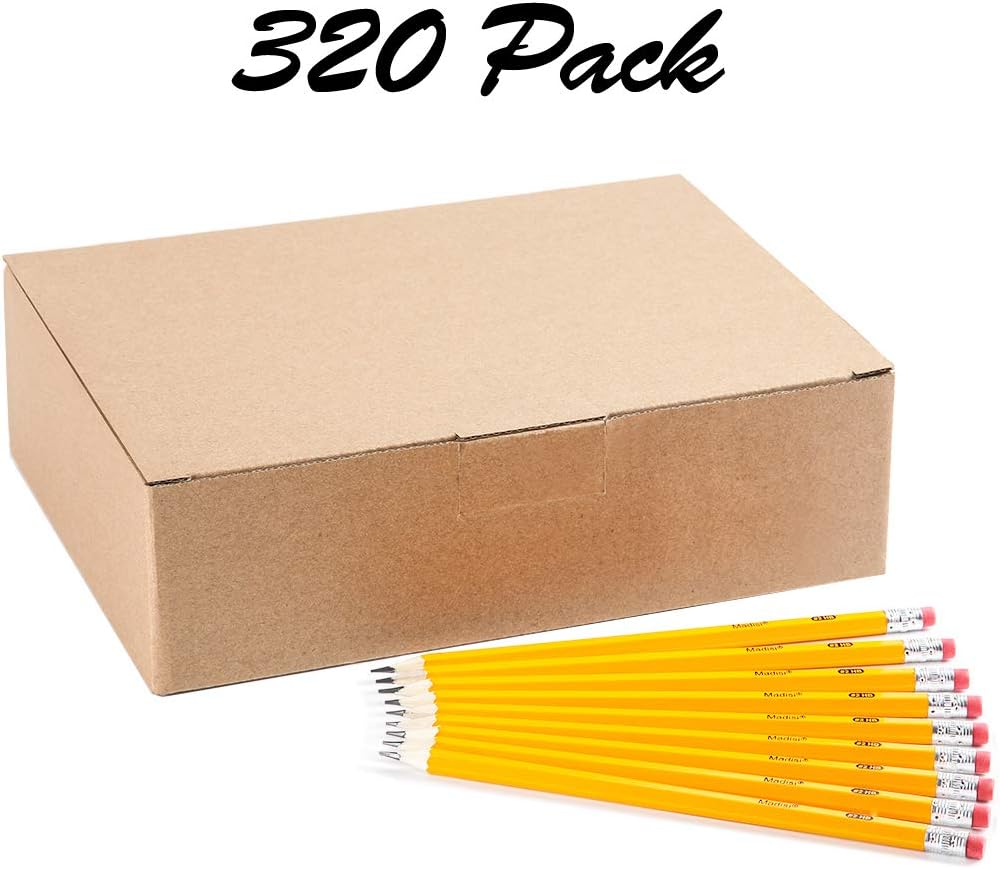 Wood-Cased #2 HB Pencils, Yellow, Pre-Sharpened Bulk Pack, 320 Count - photo 2