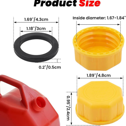 6 PCS 5 Gallon Gas Can Cap Replacement for Midwest Gas Can,Fuel Can Caps, Universal Coarse Thread Gas Cap for Gasoline, Portable Gas Tank Lid for Improved Sealing and Transportation