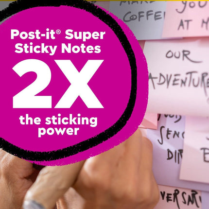 100% Recycled Paper Super Sticky Notes, 3 in. x 3 in., 5 Pads, 70 Sheets per Pad, Wanderlust Pastels, School Supplies and Office Products