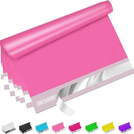Pink Poly Mailers 10x13 Inch 100 Pcs, Strong Adhesive Shipping Bags for Clothing, Self-Sealing and Waterproof Mailing Envelopes, Privacy Protected Mailer Bags for Small Business