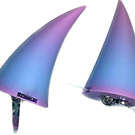 2x demon horns for Headset/Cosplay - Made In USA -16 Colors Combos (Black)