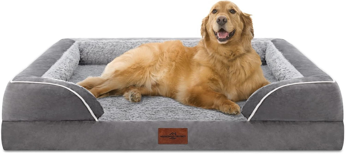 Orthopedic Dog Bed for Extra Large Dogs 42x30 Inch, Grey