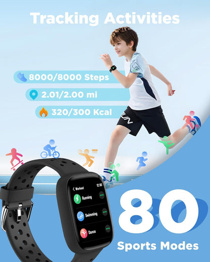 Smart Watch for Kids, 1.8" Fitness Tracker Watch Pedometer, Heart Rate, Sleep Monitor, IP68 Waterproof - photo 3