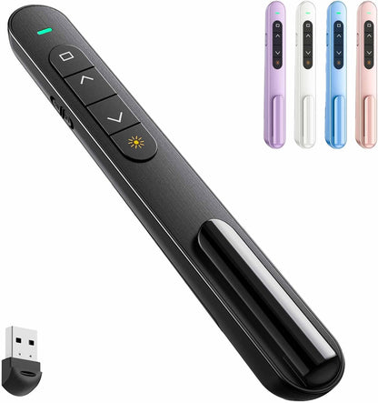 Presentation Clicker for PowerPoint, RF 2.4GHz USB Wireless Presenter Remote with Volume Control, PowerPoint Clicker