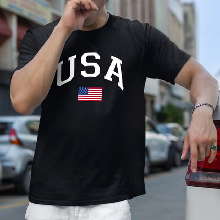 USA Patriotic Graphic T Shirt Independence Day American Flag July Fourth Unisex Tee