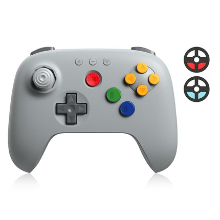 8Bitdo 64 Bluetooth Controller for Analogue 3D, Switch, Switch 2, Windows PC, and Android (Gray)